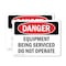 Signmission Equipment Being Serviced Do Not Operate Danger Sign, Vinyl Decal, 10in W x 7in L, 2PK OS-2PACK-DS-D-710-L-1739 - alternate 1